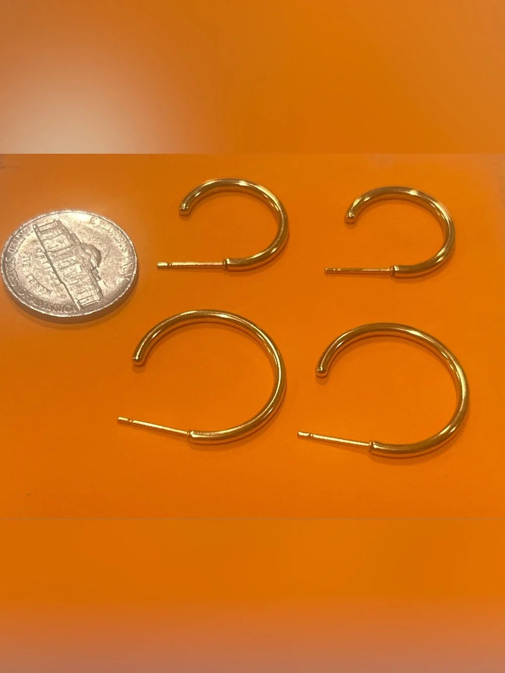 Gold Hoop Stud Earrings - Classic Women's Jewelry